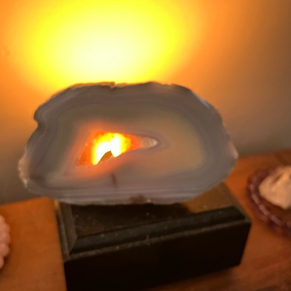 Natural Banded Agate Geode Slice - Picture 15 of 15